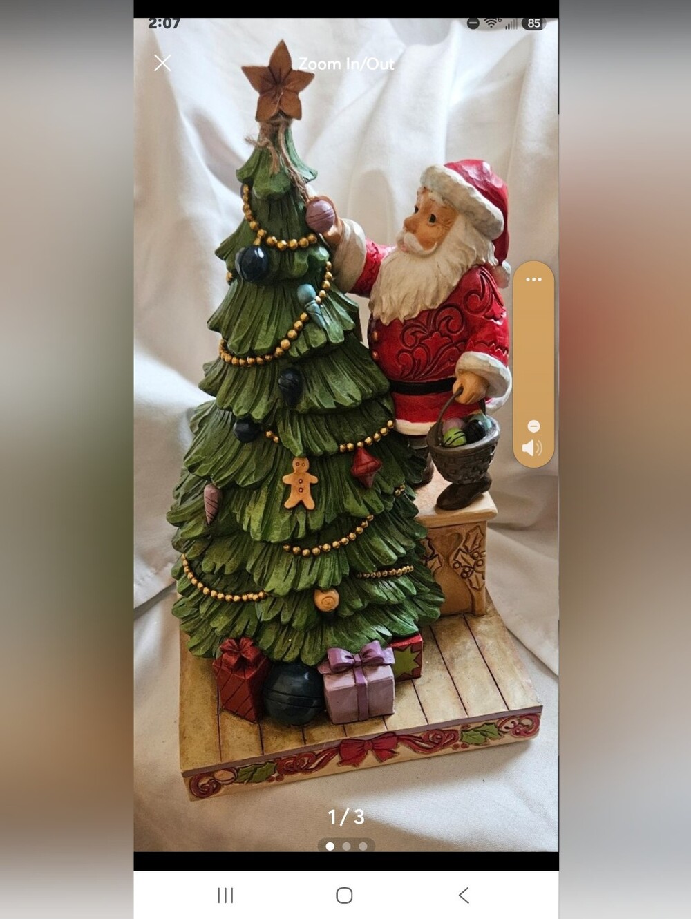 Jim Shore Festive Santa & Green Christmas Tree Holiday Figurine